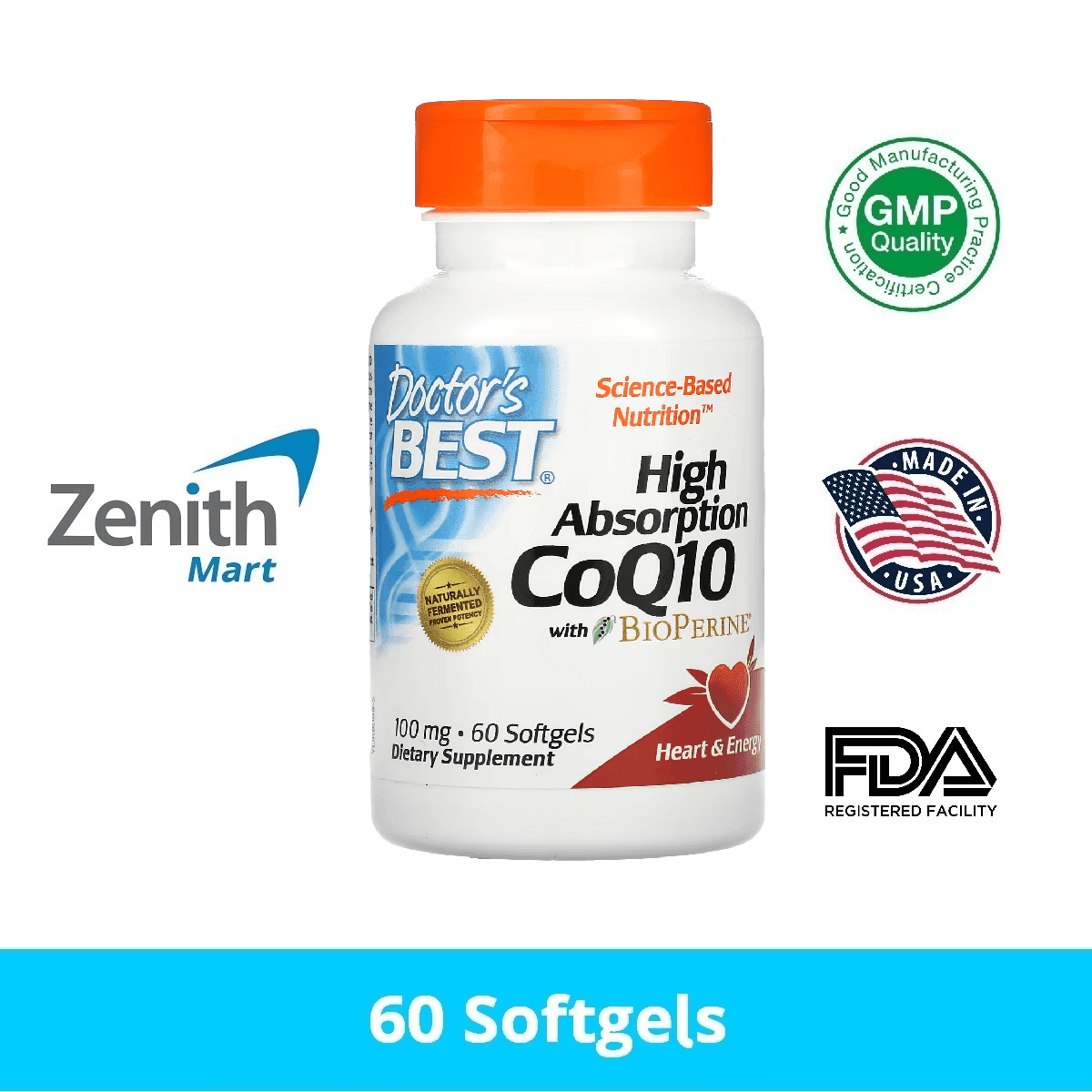 Doctors Best High Absorption Coq With Bioperine Mg Softgels