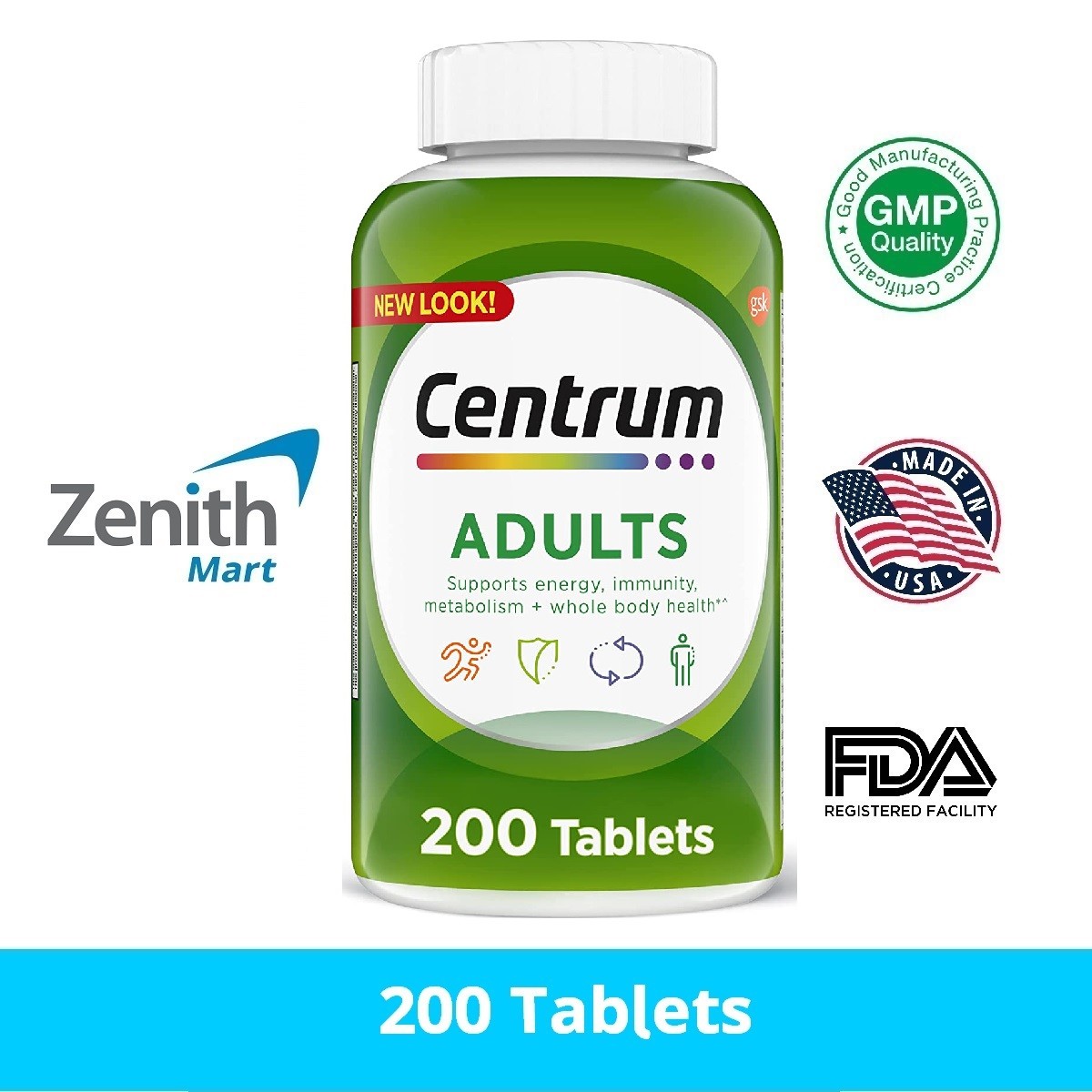 Centrum Adults Multivitamin 200 Tablets Zenith Mart 3915